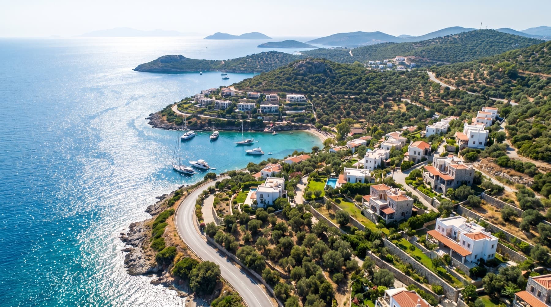 Bodrum kıyı şeridi havadan